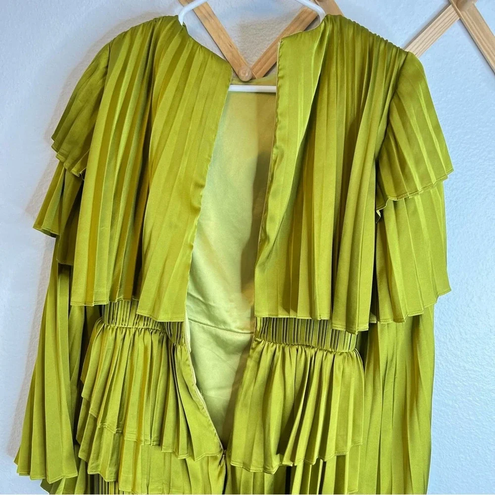 Andrea Iyamah Raffle Pleated Satin Formal Dress - Picture 10 of 13